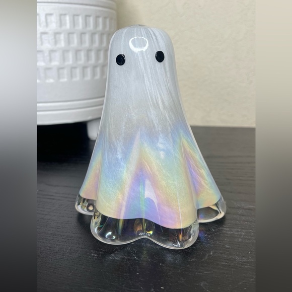 NEW Hand Blown Glass Iridescent Ghost Figurine - Picture 1 of 4